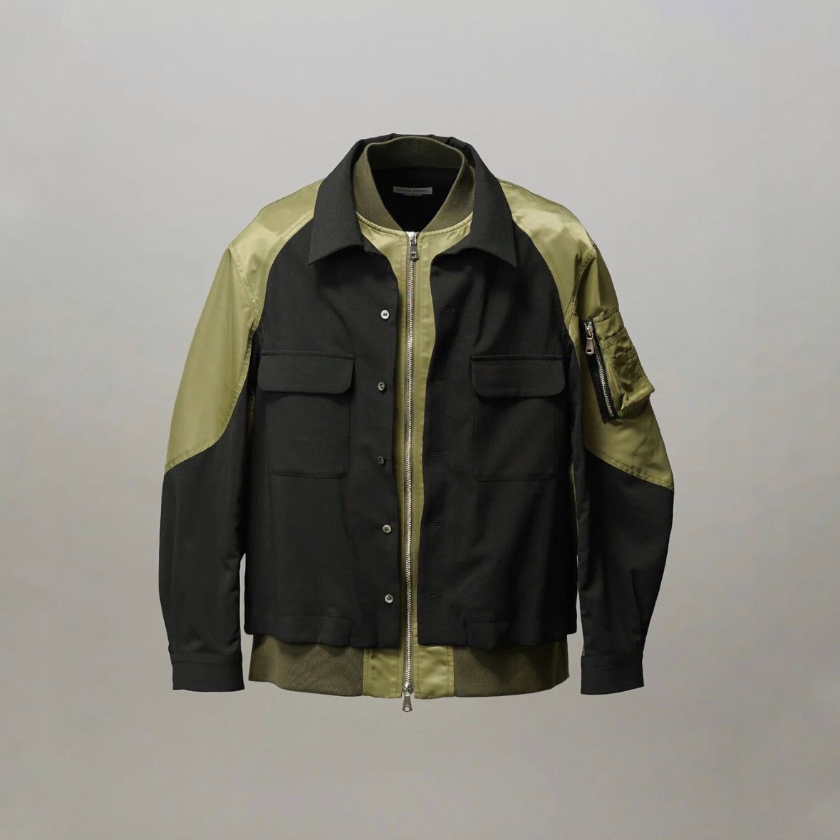 【残り一点】Layering MA-1 Docking Prime-Over Open Collar Shirt