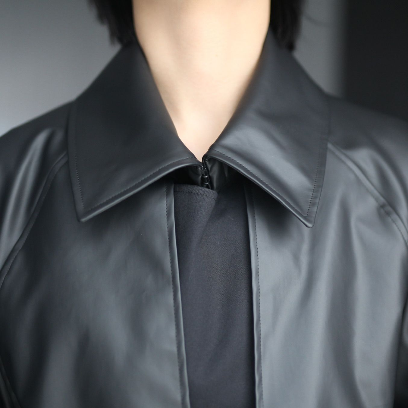 stein - 【残り一点】Contrast Single Breasted Wide Lapels Coat 