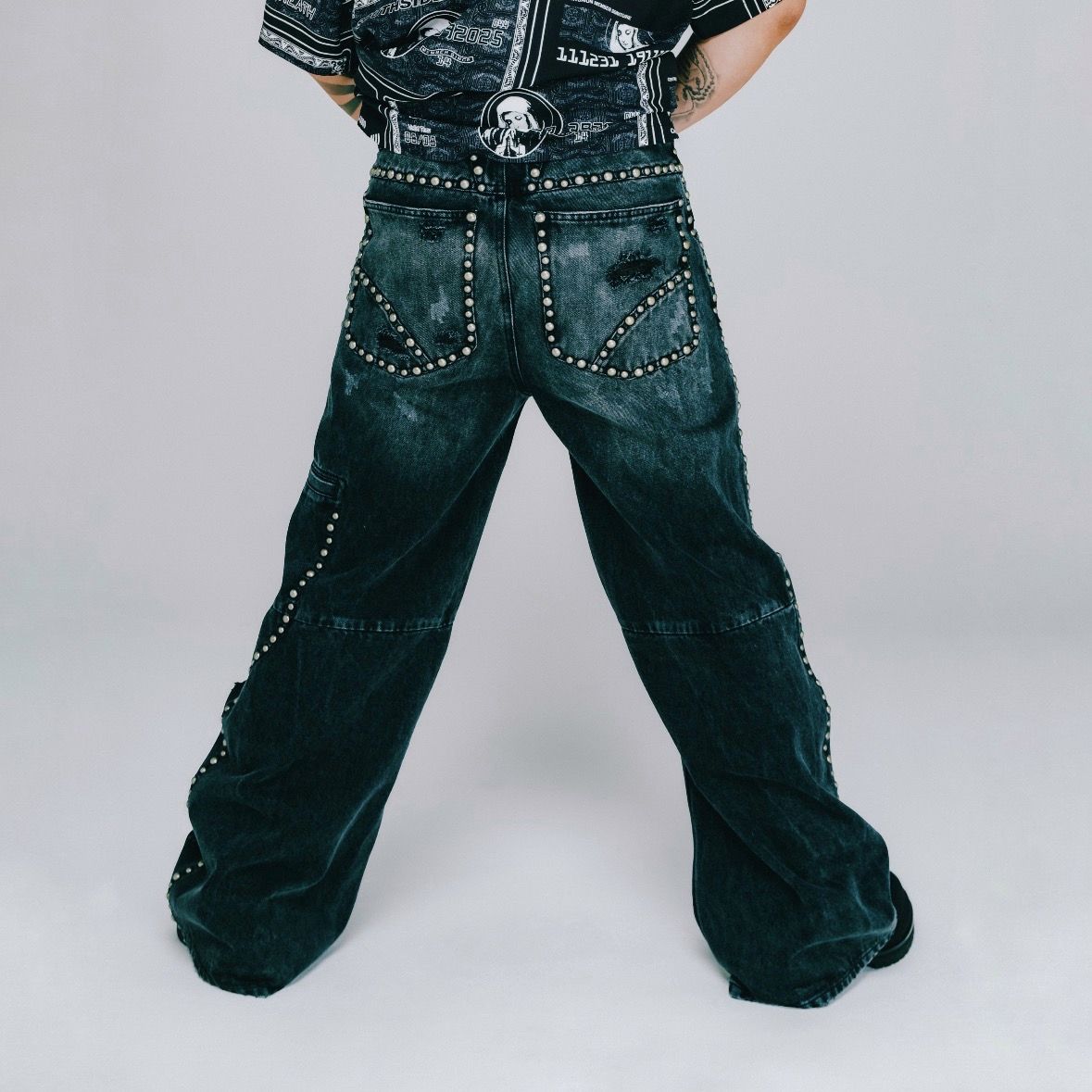 BREATH - 【残り一点】Suicide Studs Wide Denim Pants