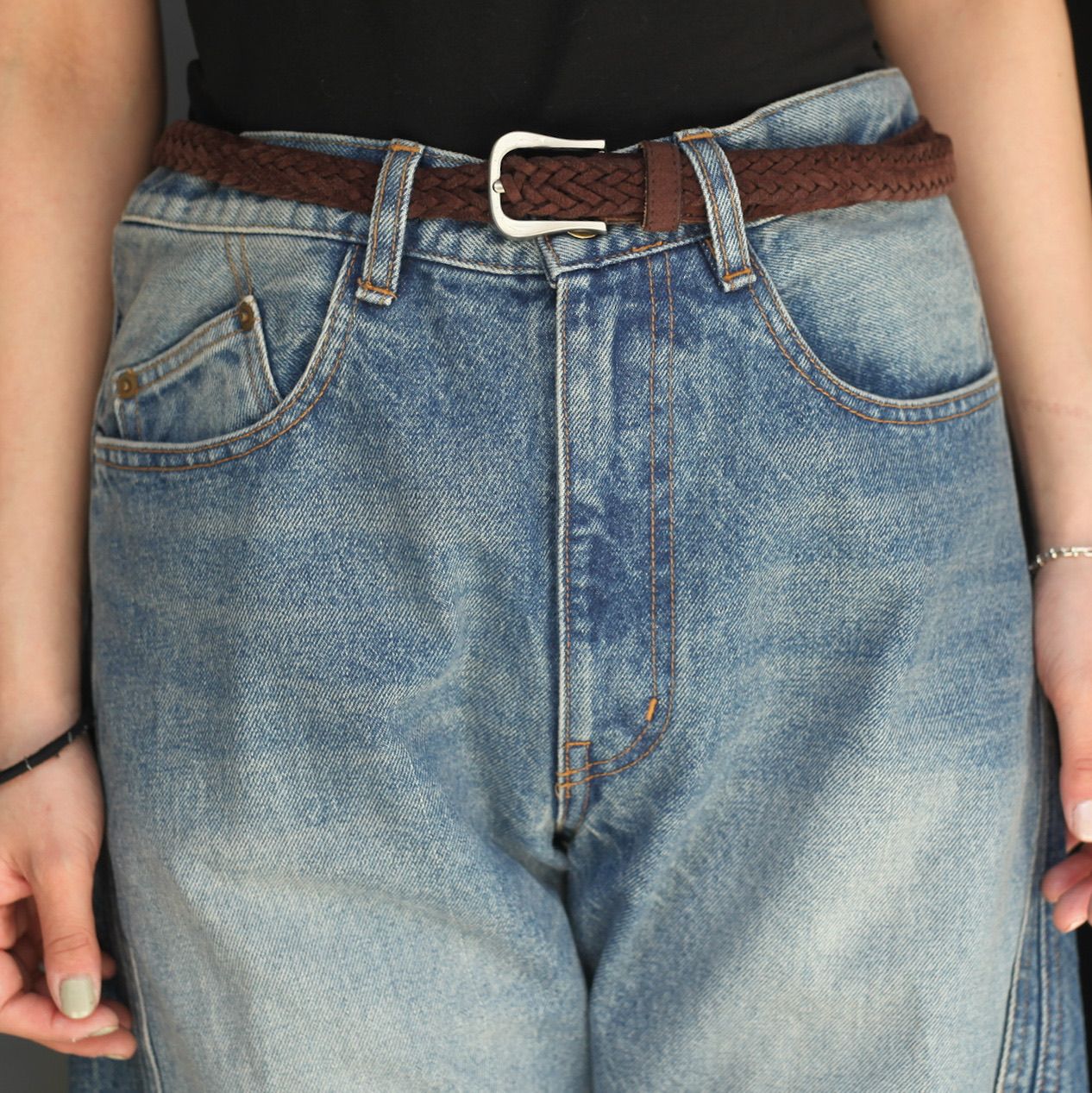 T.JEANS■(W)Glossy Puffer Down★送料込 NVRFRGT - 【残り一点】3D Twisted Wide Leg Jeans(PAINT