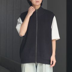 【残りわずか】Moss Stitch Zip Vest
