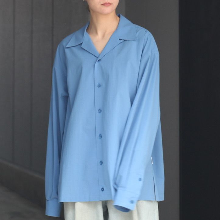 ttt_msw 23ss wind shirt blue check-