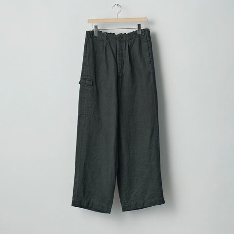 【残り一点】Heavy Linen Herringbone Wide Easy Trousers