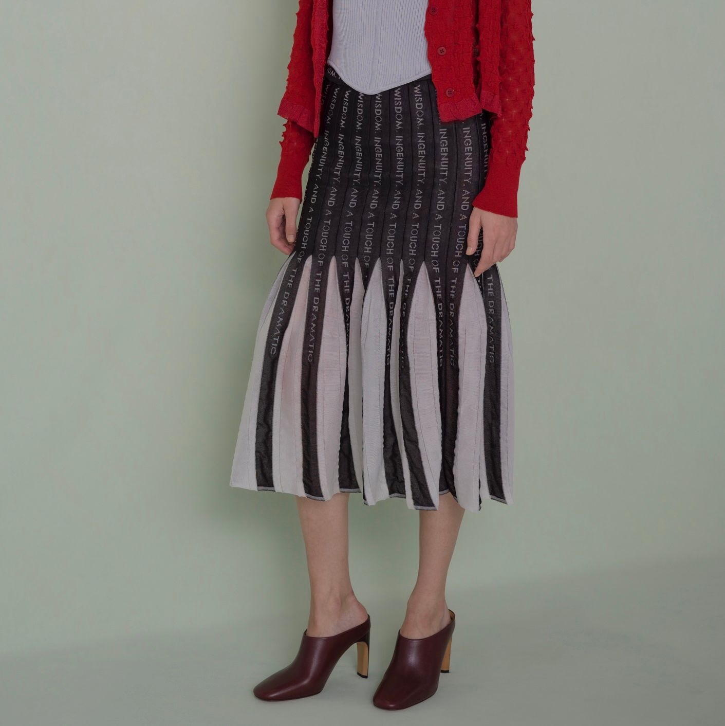 【残り一点】Emblem Pleats Knitted Skirt