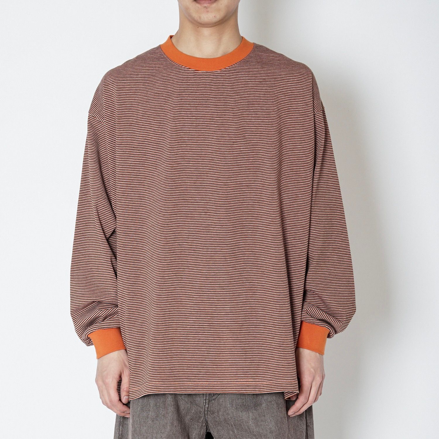 【残り一点】Mercerization Border Wide L/S Tee