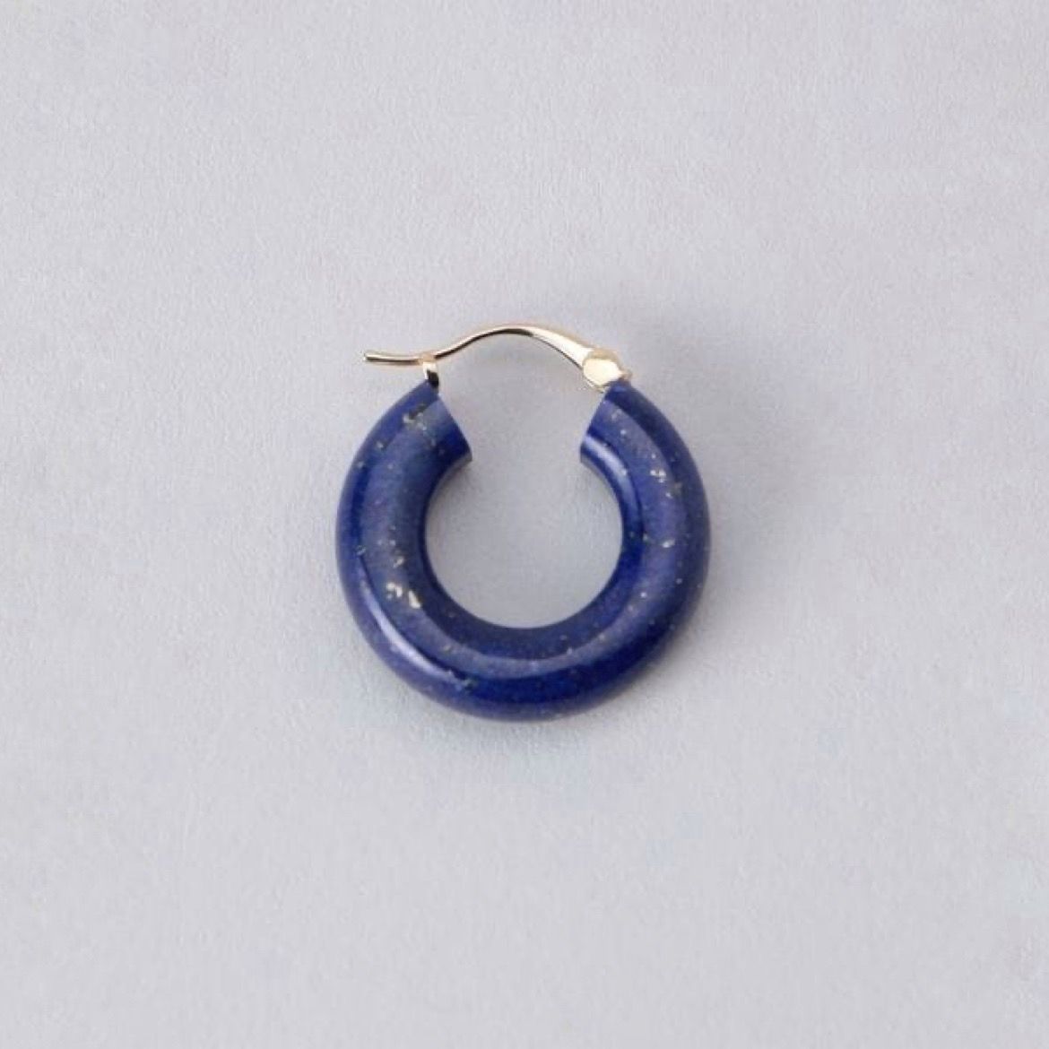 【お取り寄せ注文可能】Stone Hoop Lapis-Lazuri(両耳用）