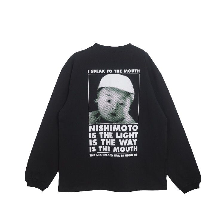 美品　激レアnishimoto is the mouth マフラー￼ ニシモト THE NEW ORDER NISHIMOTO IS THE MOUTH CREW NECK BLACK 21SP-I