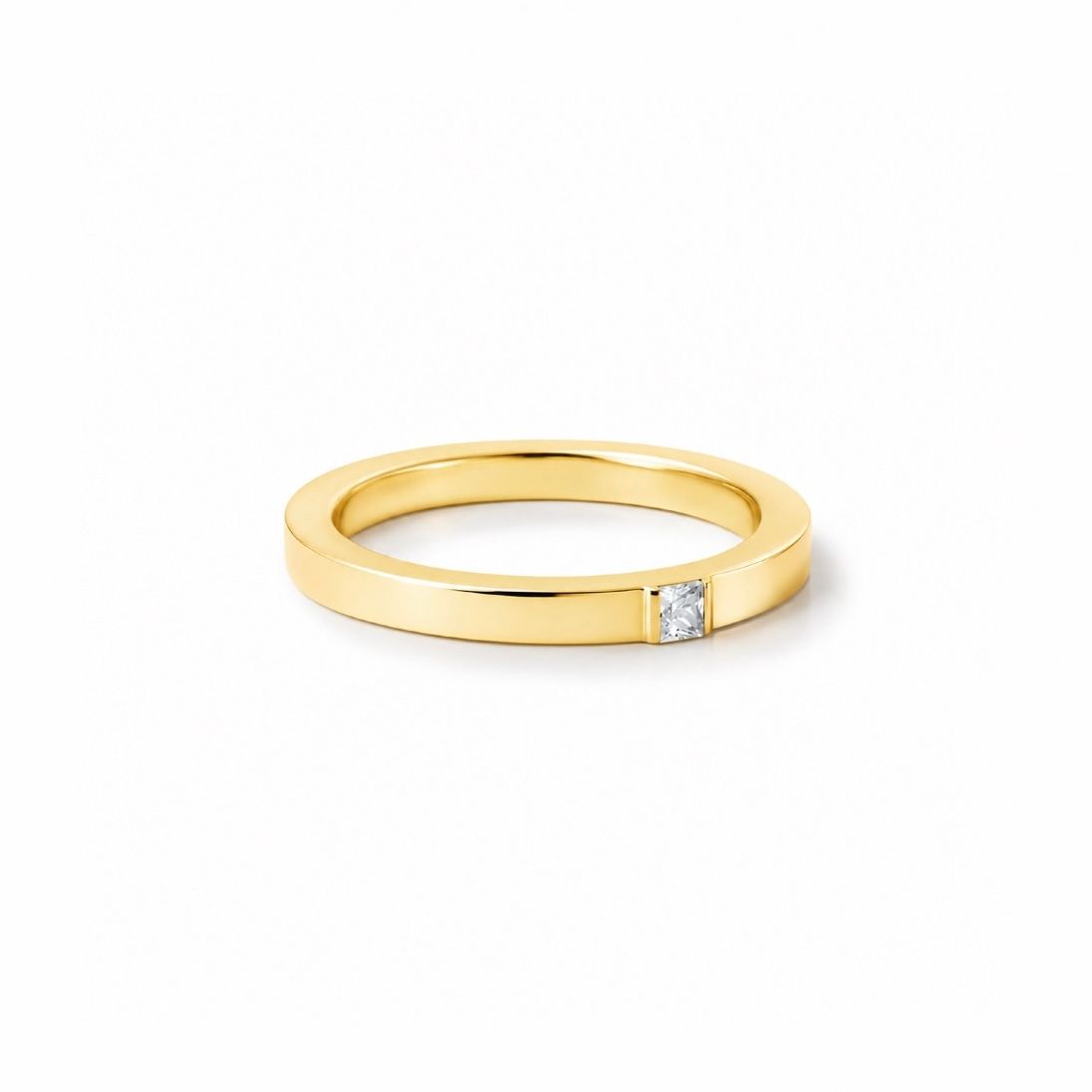 【お取り寄せ注文可能】Square Dia Ring(K18 YELLOW GOLD)