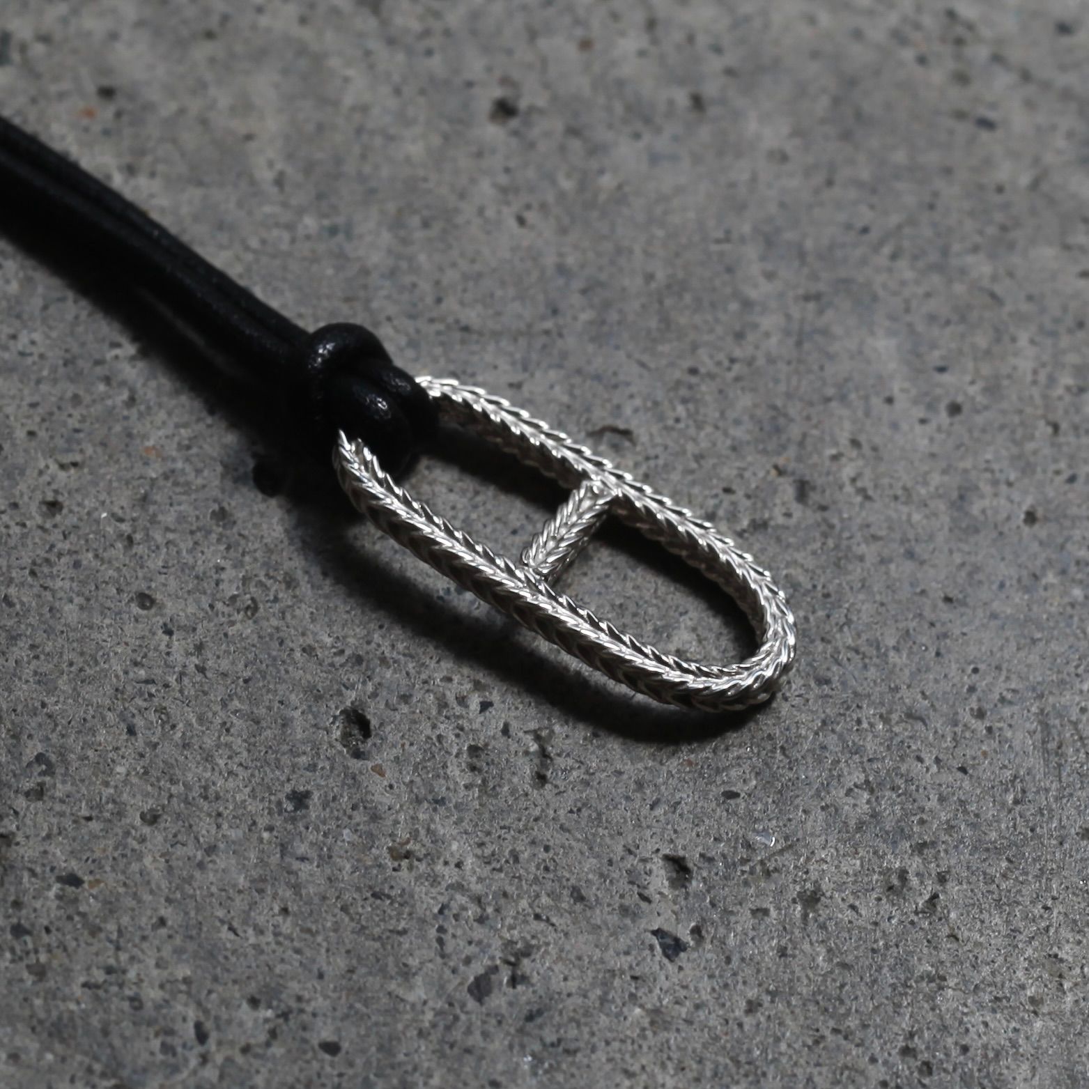 【残り一点】Rope Anchor Leather Necklace(BLACK LEATHER×SILVER)