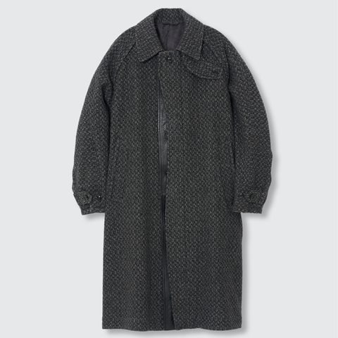 【残り一点】Herringbone Tweed Balmacaan Over Coat