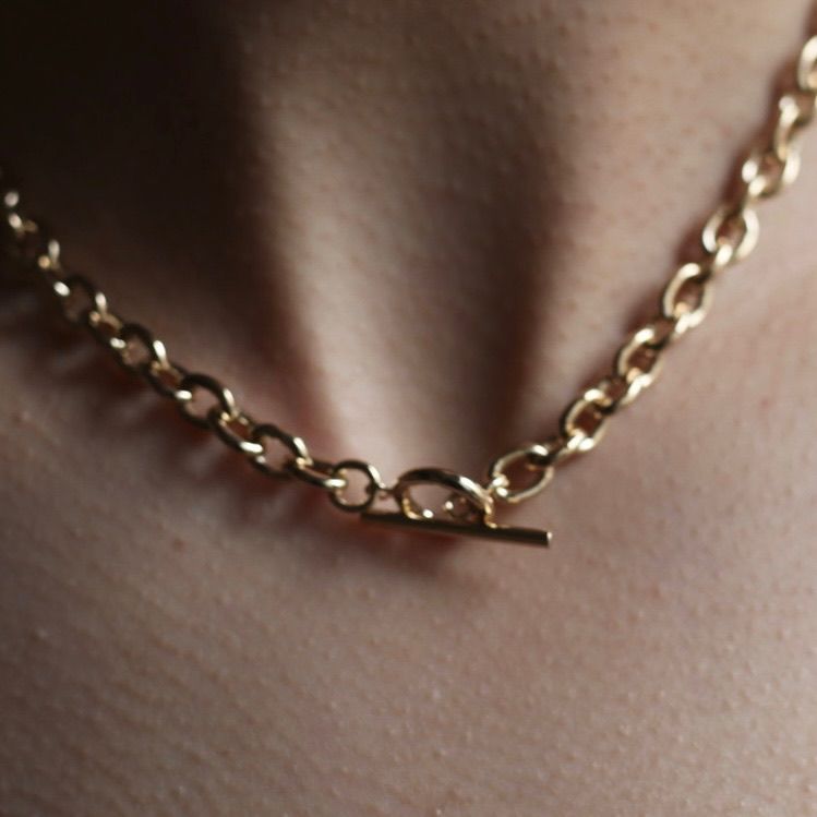 【残りわずか】Heart Razor Necklace_Small Link(GOLD_S)
