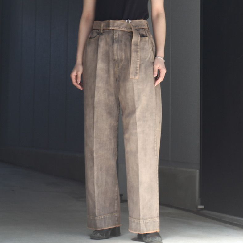 YOKE - 【残り一点】Belted Wide-legged Denim Trousers | ACRMTSM ...