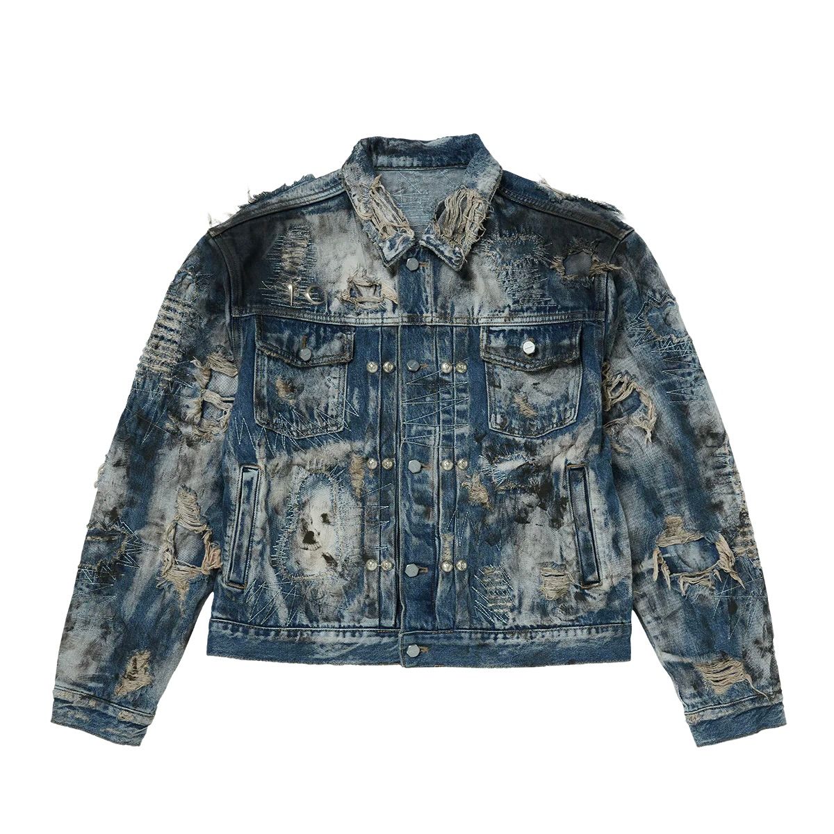 【残り一点】Hard-Washed Damaged Denim Jacket