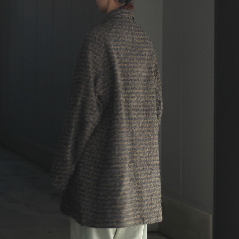 【残り一点】Needlepunched Cotton Plaid Cut Off Coat