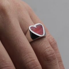 【お取り寄せ注文可能】Rough Heart Pink Opal Stone Ring(PINK×SILVER)