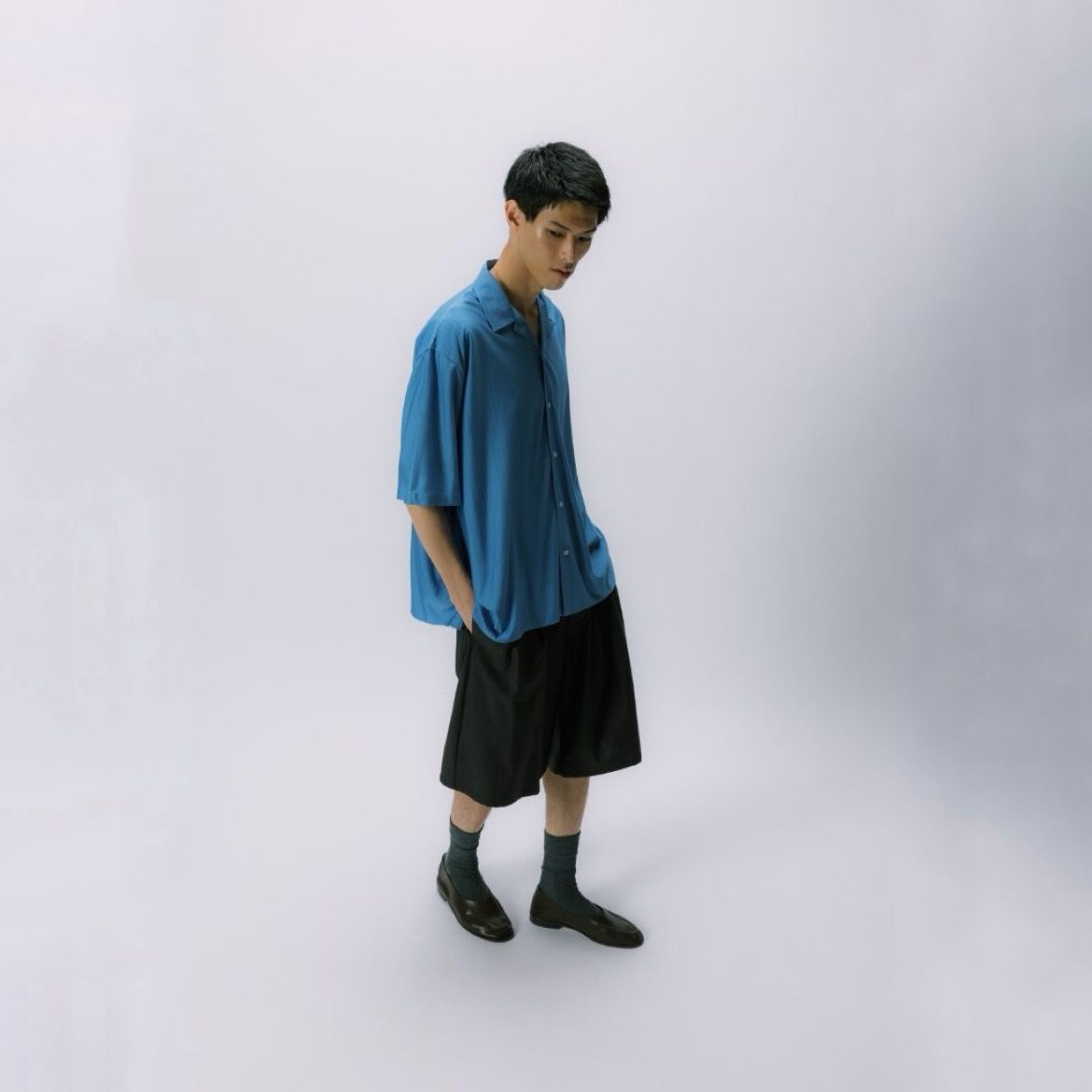 【残り一点】36G Silk Stripe Ether SS Shirt