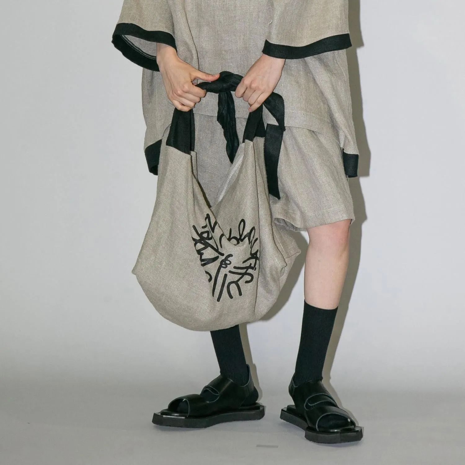 【残り一点】セミウェットリネンショルダーバッグ