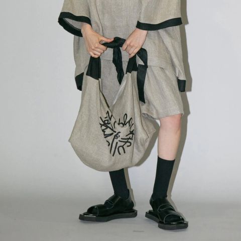 【残り一点】セミウェットリネンショルダーバッグ