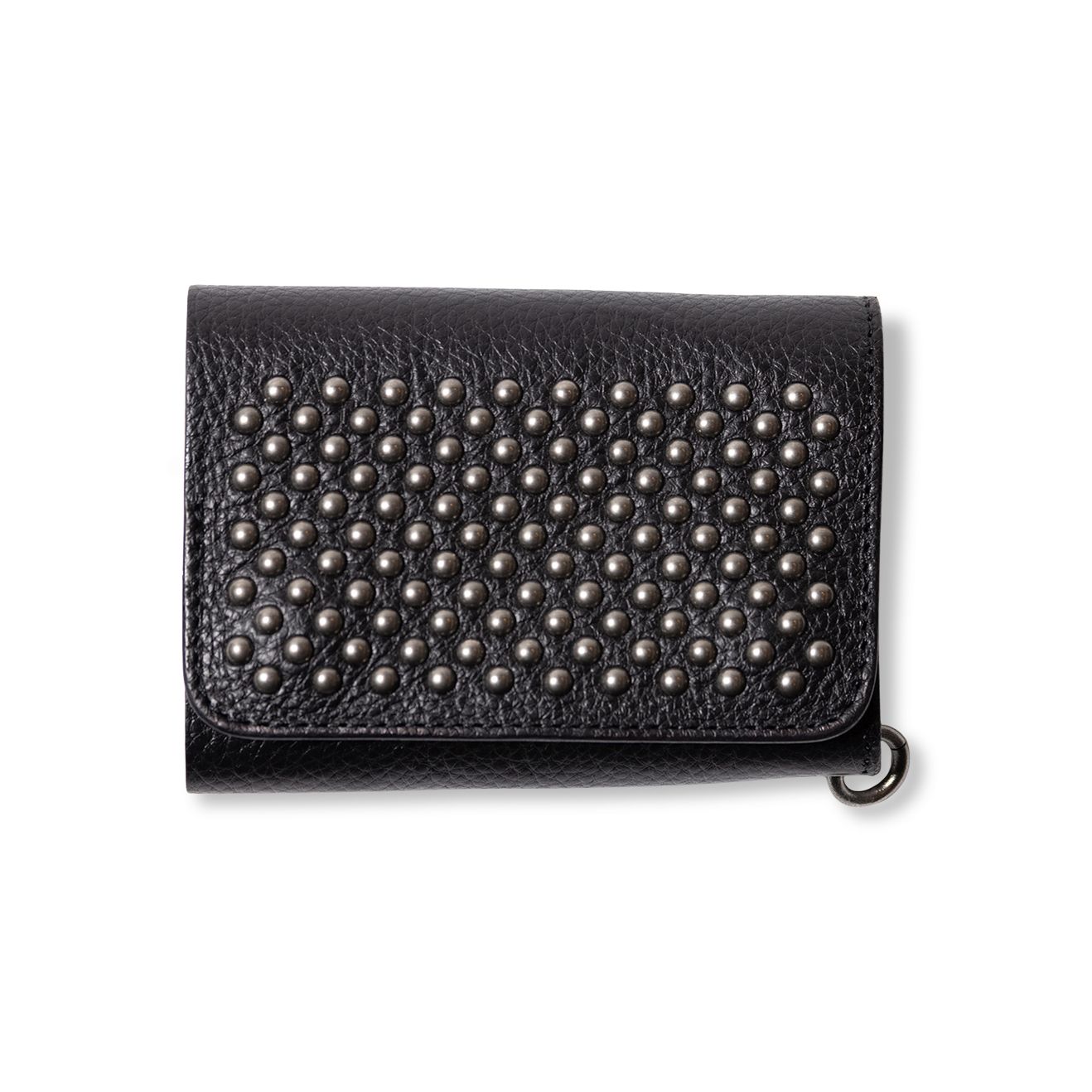 【残り一点】Round Studs Leather Flap Half Wallet