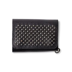 【残り一点】Round Studs Leather Flap Half Wallet