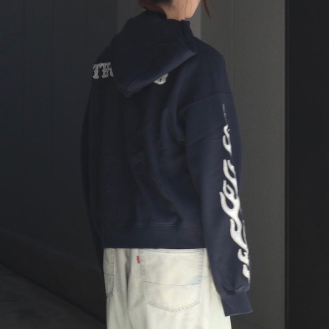 【残り一点】Leather Flame Hooded Zip Up