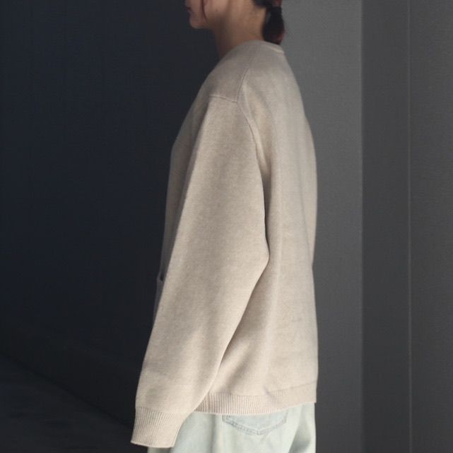 【残りわずか】Extra Fine Wool Knit Crew Neck Cardigan