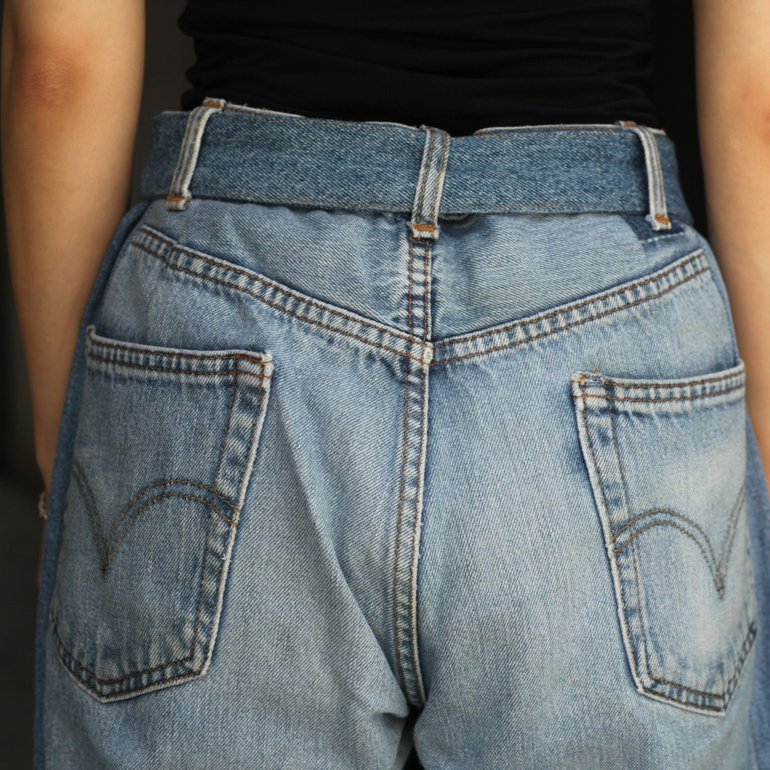 【残り一点】Reconstructed Belted Baggy Denim_2(M)