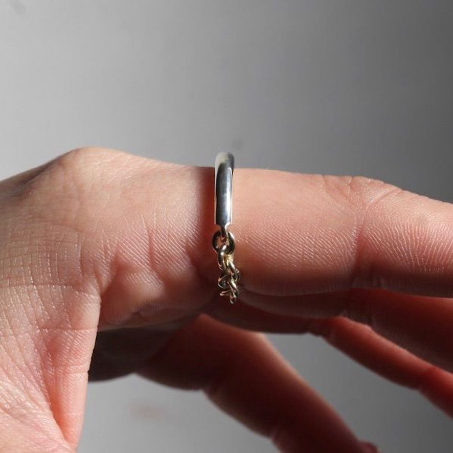 【残り一点】Mix Chain Ring(WHITE)