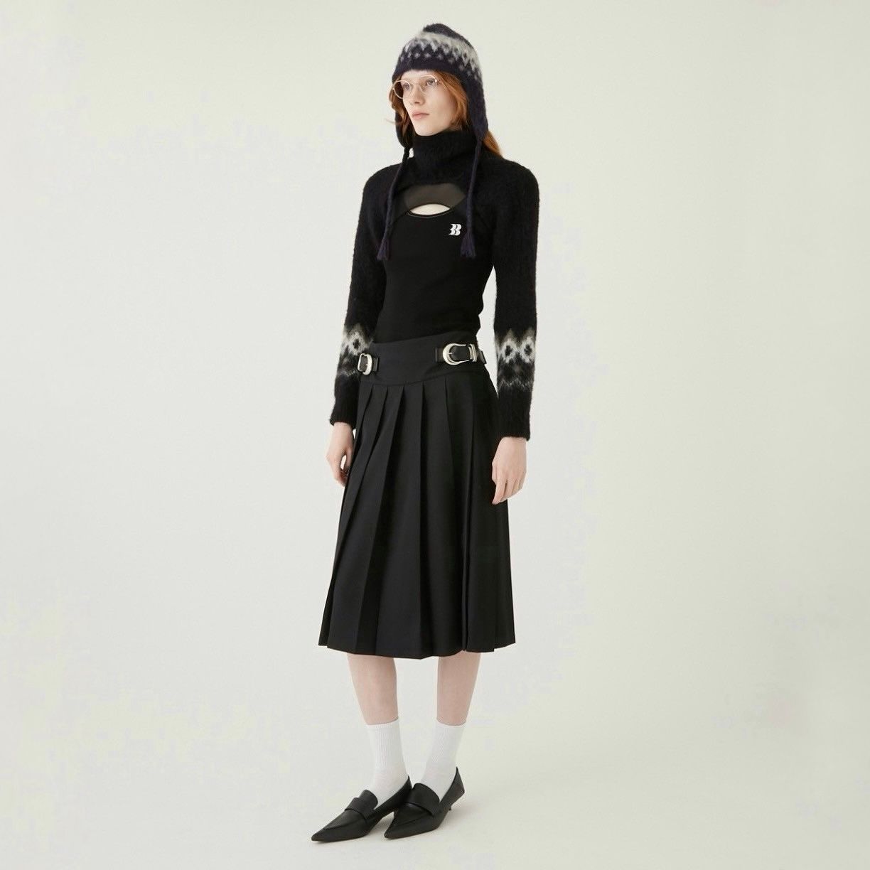 【残りわずか】Heart Nordic Ear Flap Cap