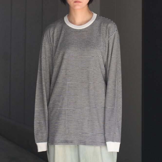 【残りわずか】Striped Wool Oversized Long Sleeve Tee