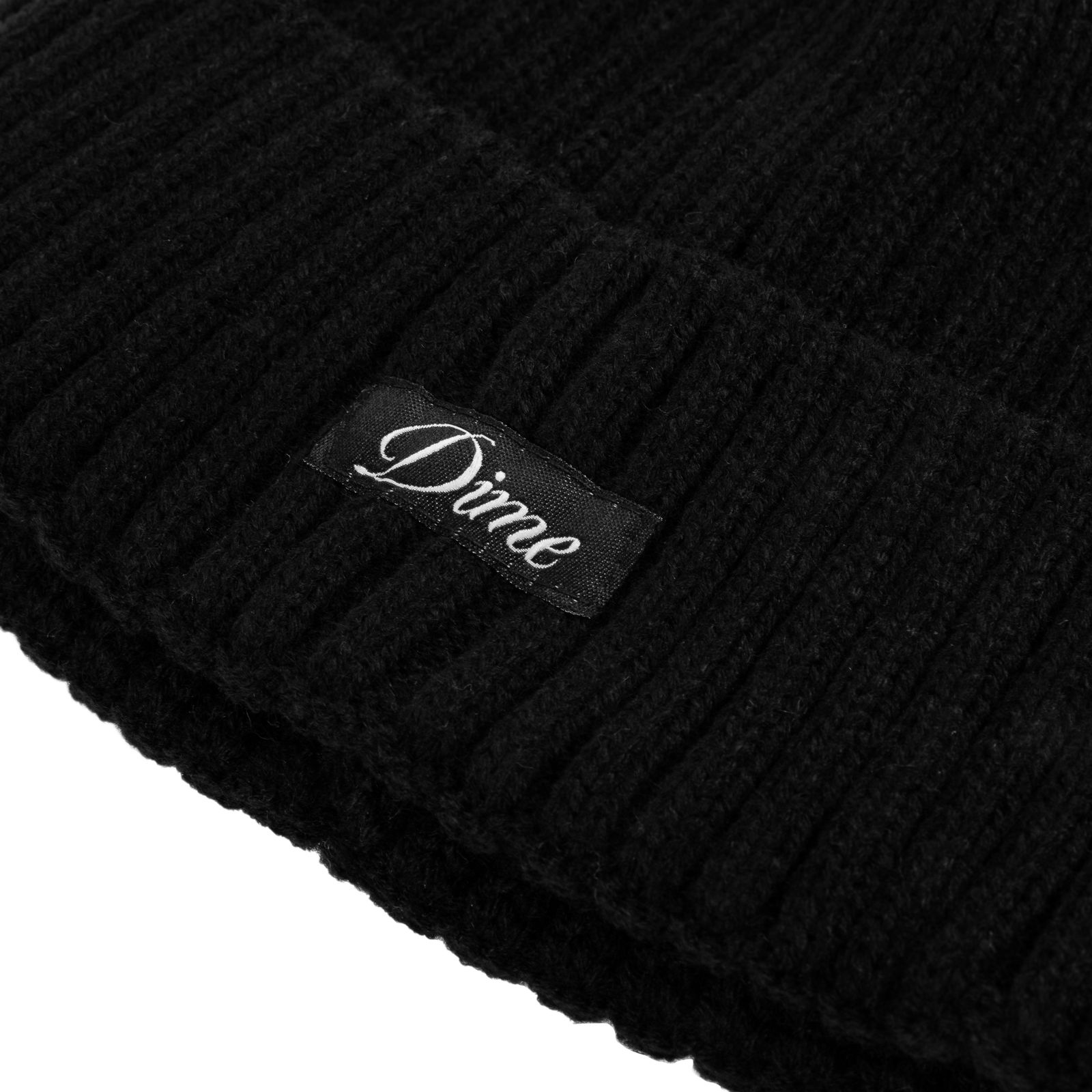【関税込み】Dime ブラック Cursive Fold ビーニー Hats DIME Cursive Fold Beanie Black | Footshop