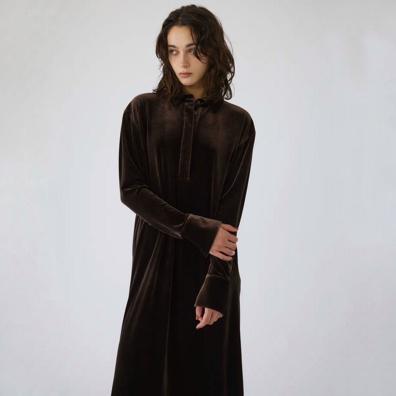 【残り一点】Velour Shirt Dress