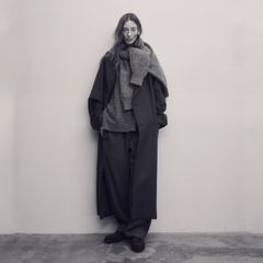 【残りわずか】Oversized Maxi Length Peak Lapel Coat(WOOL/CASHMERE)