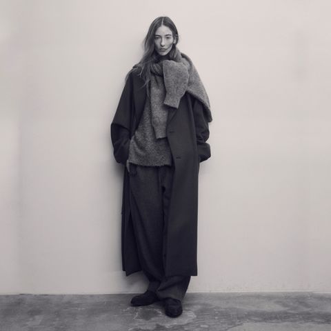 【残りわずか】Oversized Maxi Length Peak Lapel Coat(WOOL/CASHMERE)