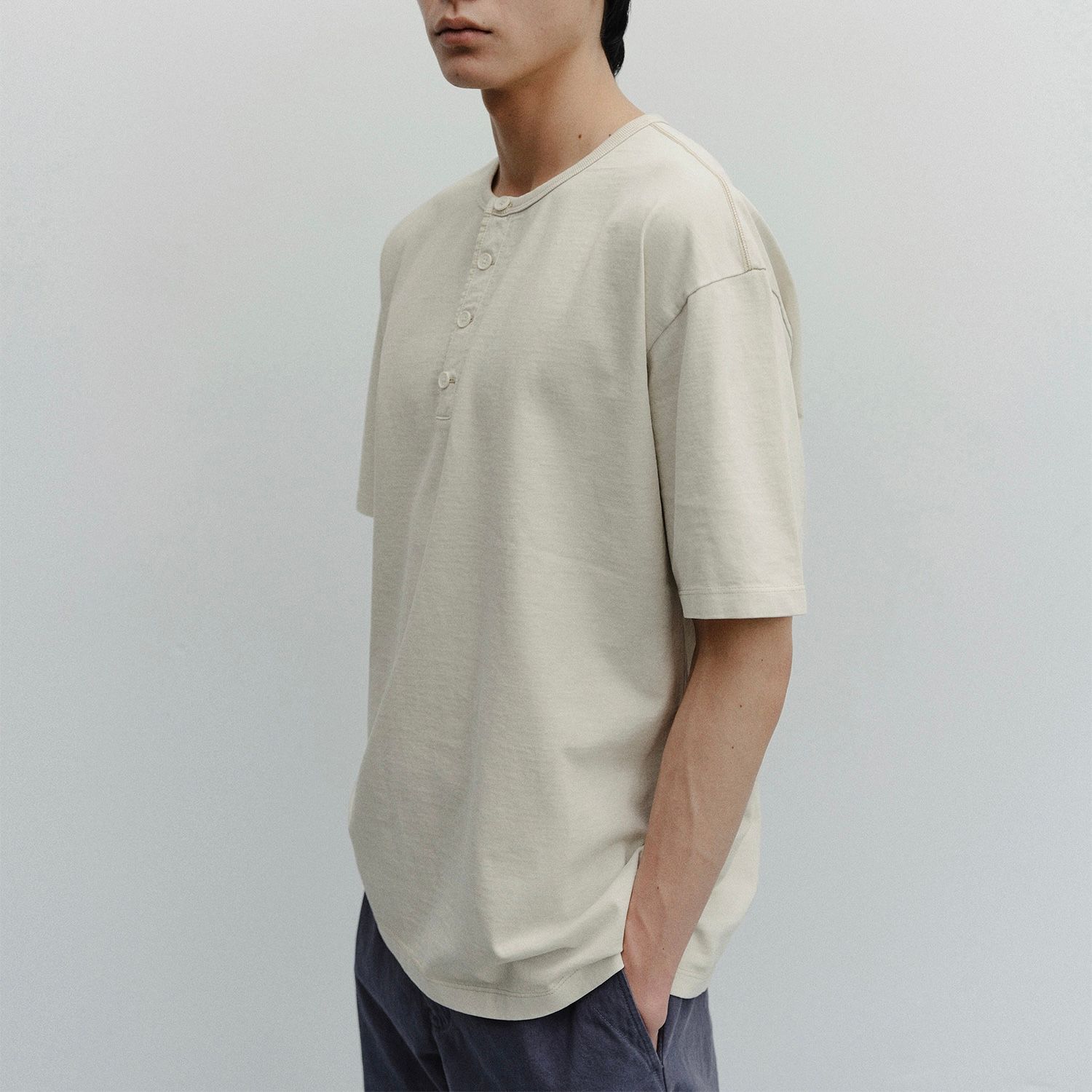 【残り一点】French Henry Neck Garment Tee