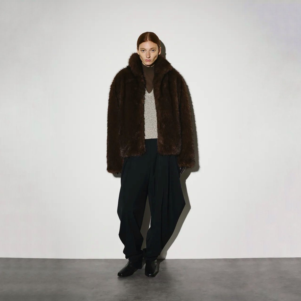 【残り一点】High Collar Faux Fur Jacket