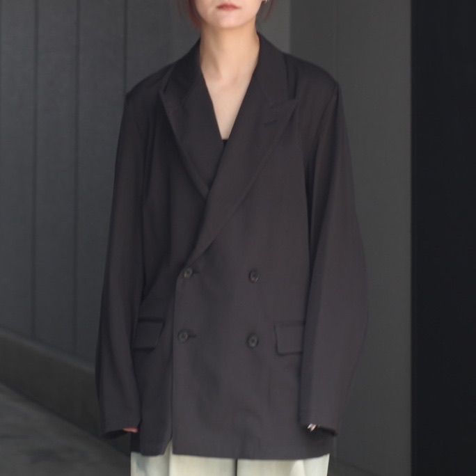 【残り一点】Wool Washer Twill Double Breasted Jacket