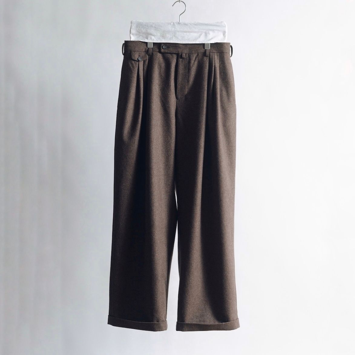 【残り一点】3 Tuck Wool Flannel Trousers