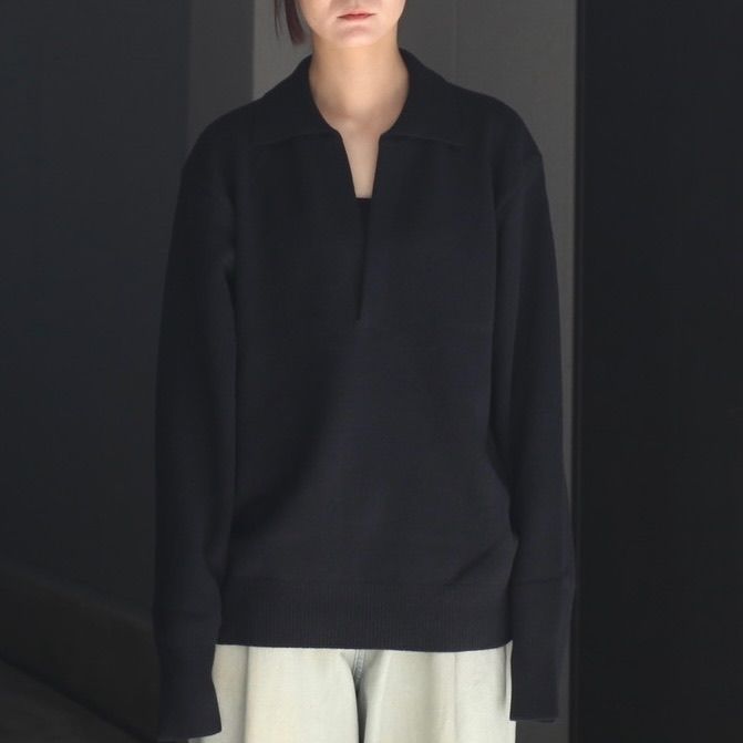 【残りわずか】Extra Fine Wool Knit Skipper LS