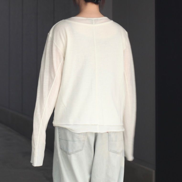 【残り一点】Double Layered Long Sleeve Henley T Shirt