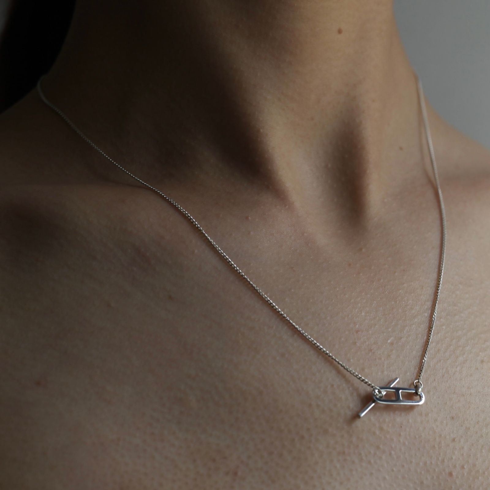 【残り一点】Curb Flat Anchor T-BAR Necklace