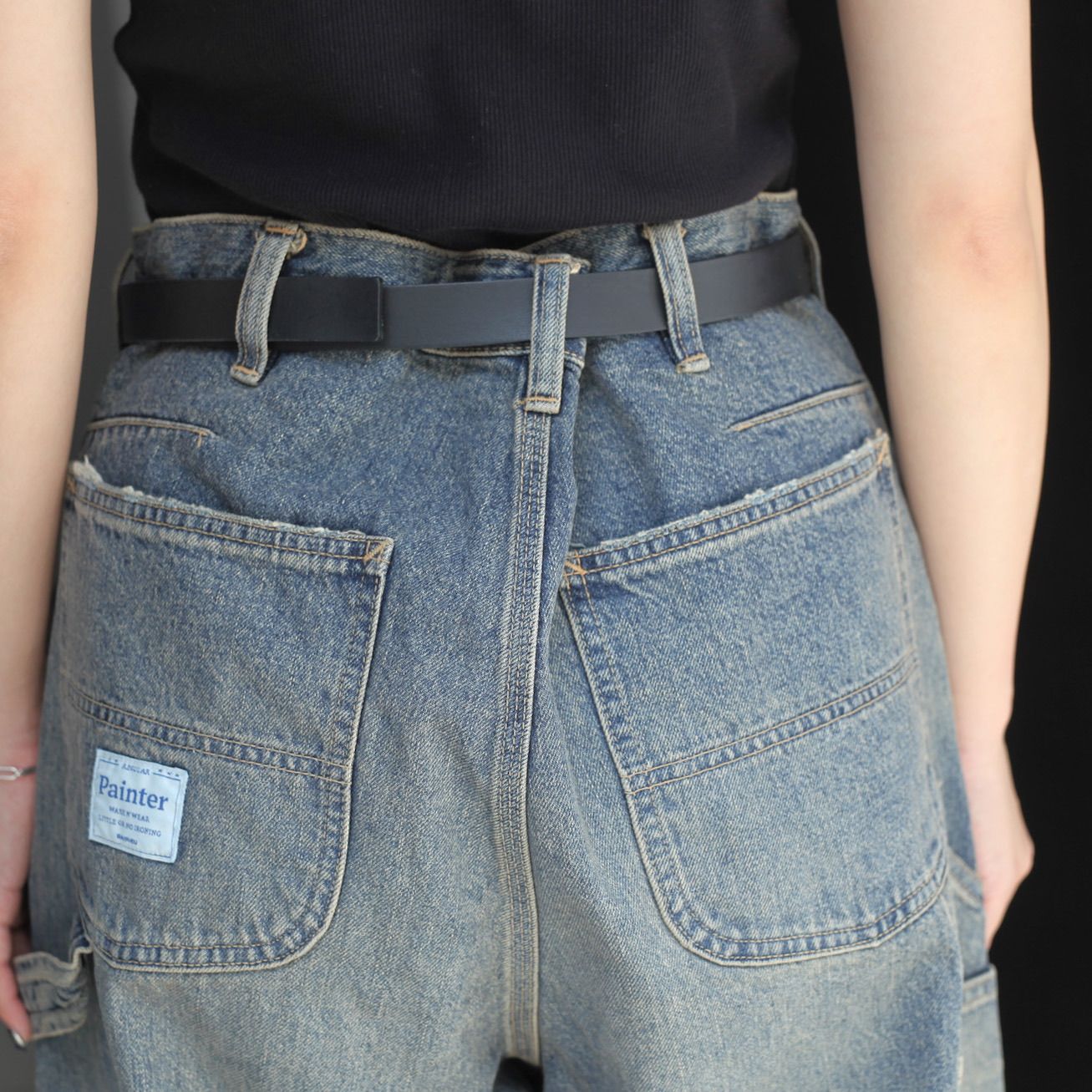 【残りわずか】Vintage Washed Painter Denim Wide Pants