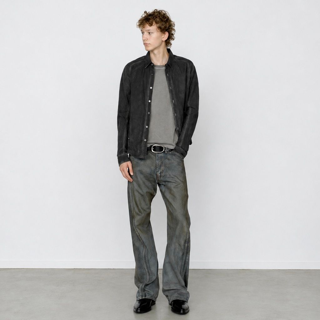 【残り一点】Checkered Panelled Utility Shirt