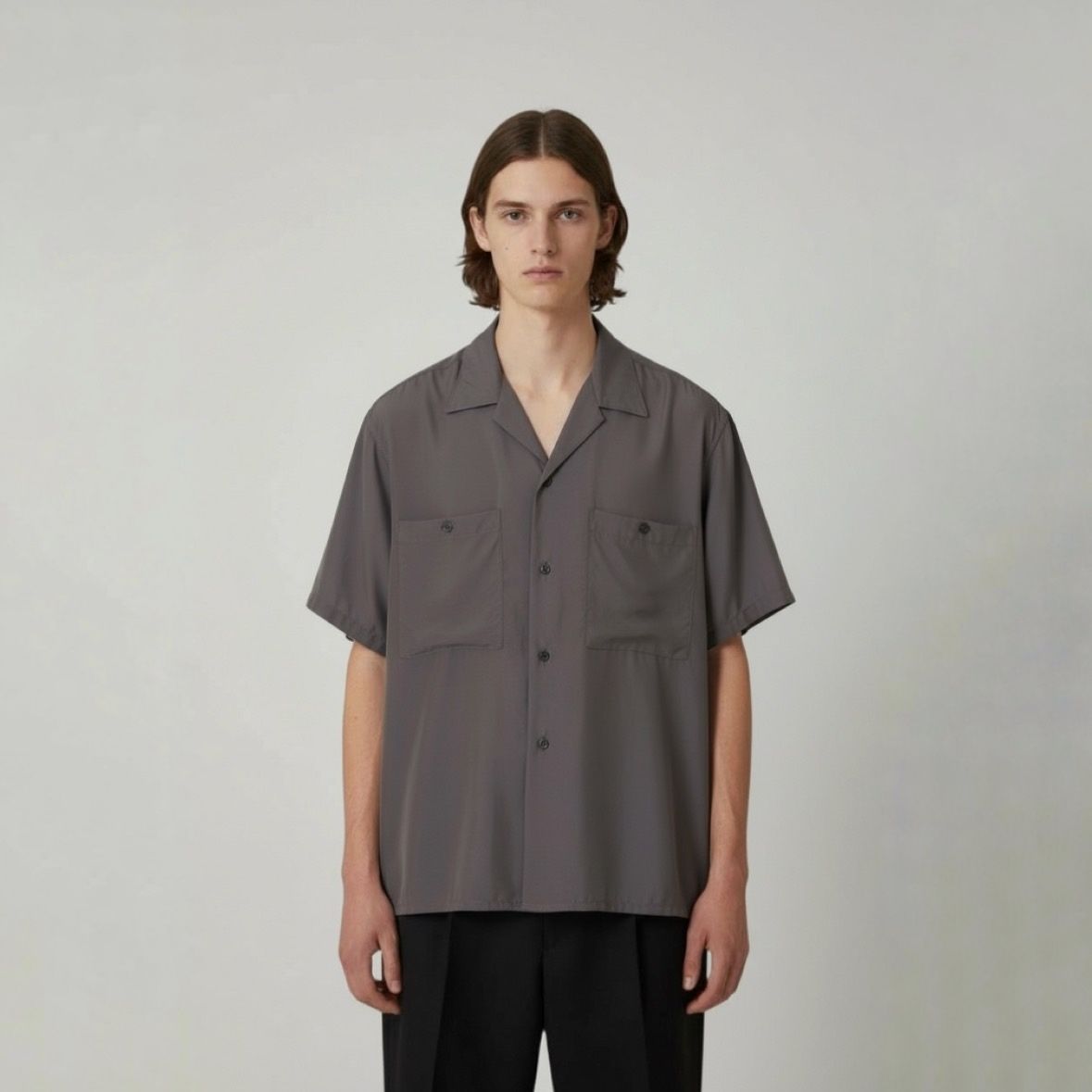 【残り一点】Cupro Open Collar Shirt