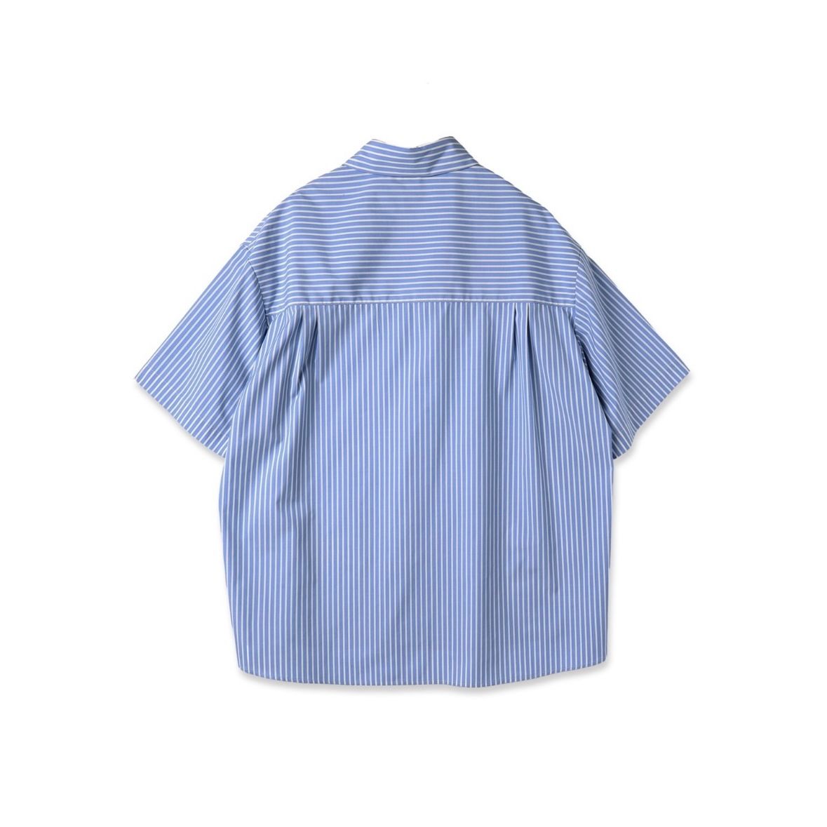 【残り一点】High Count Broad Embroidery Patch Short Sleeve Stripe Shirt