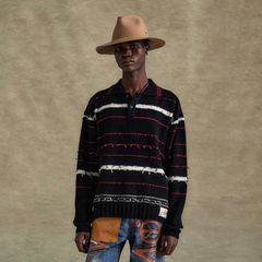 【残り一点】B&W Stripe Polo Sweater