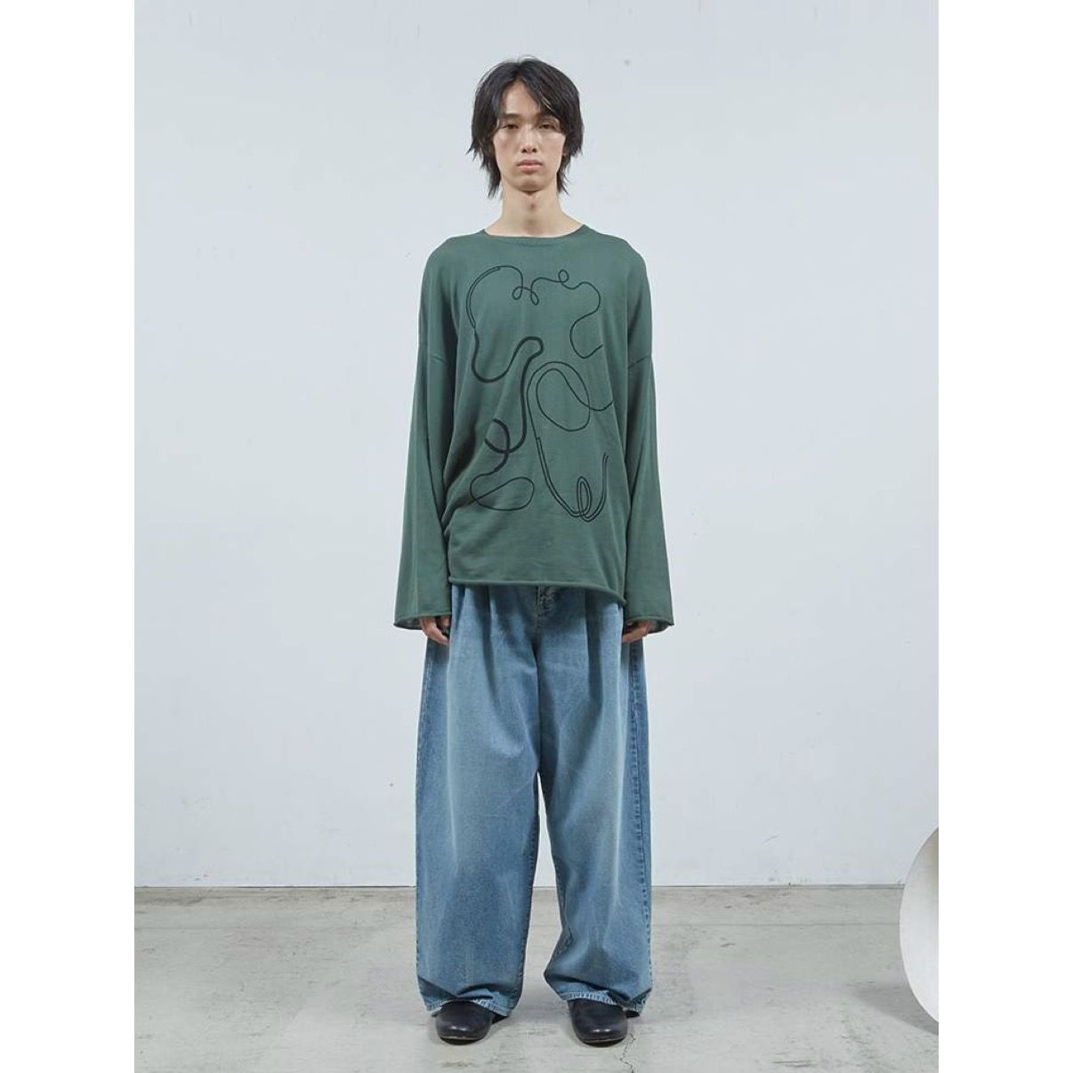 【残り一点】デニムシンプル2タックワイドPT