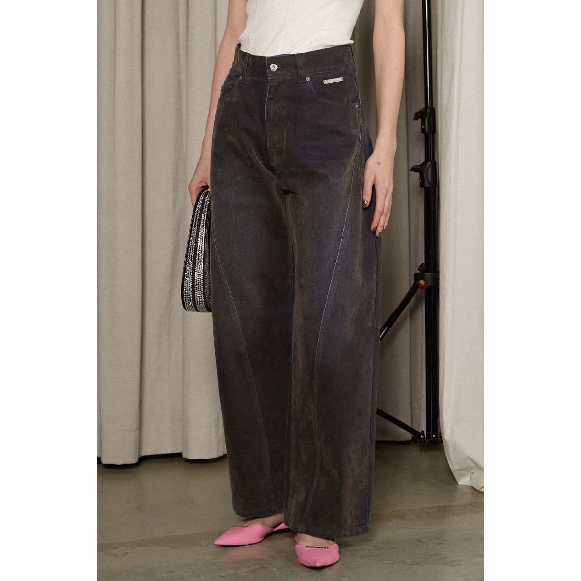 【残り一点】Curve Line Flocky Denim