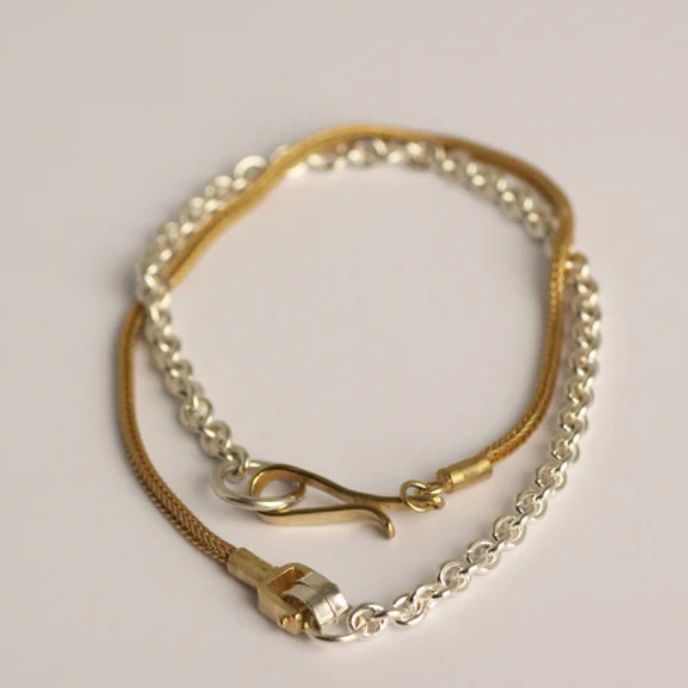 【お取り寄せ注文可能】Double Layer Bracelet A: Foxtail Chain