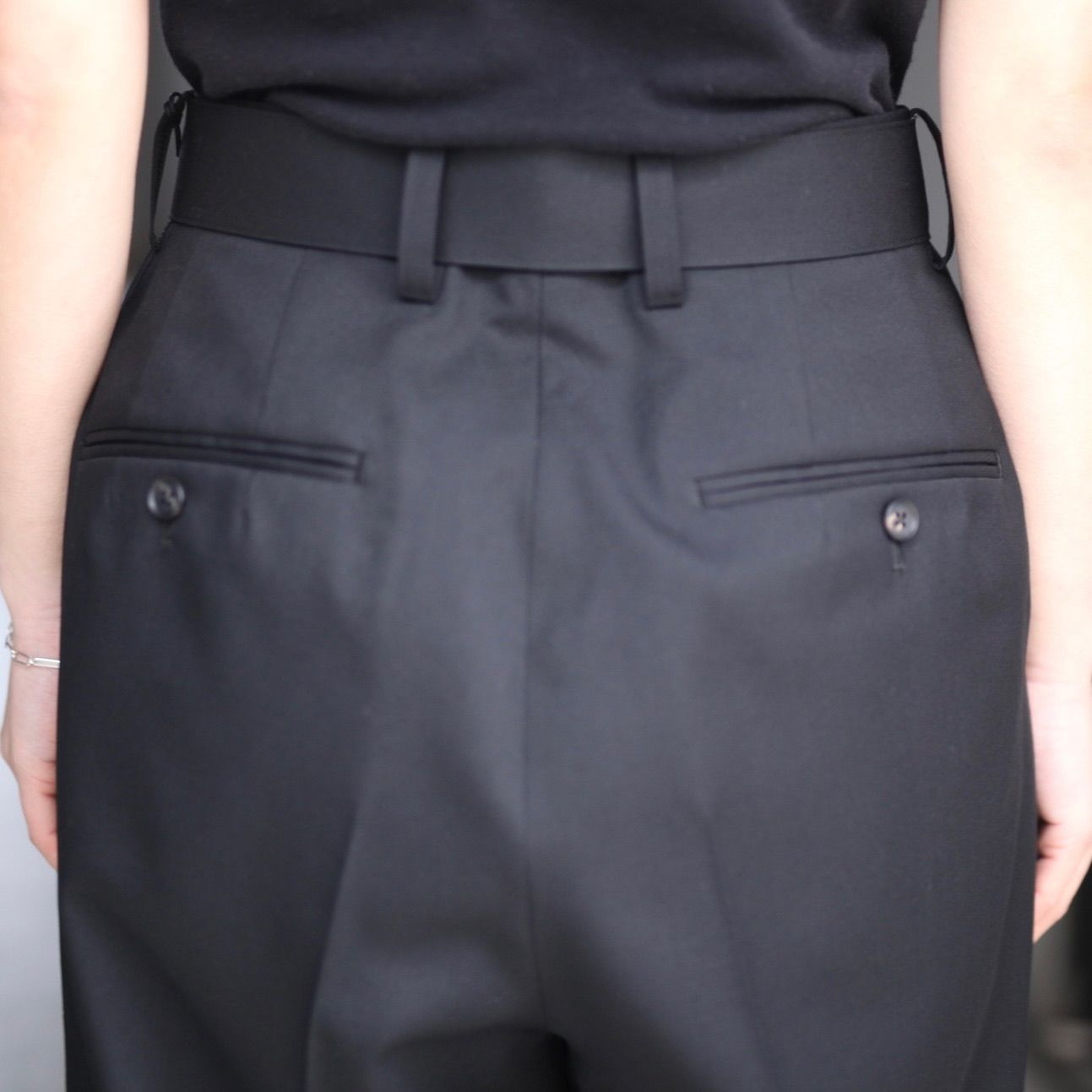 stein BELTED WIDE STRAIGHT TROUSERS - tity